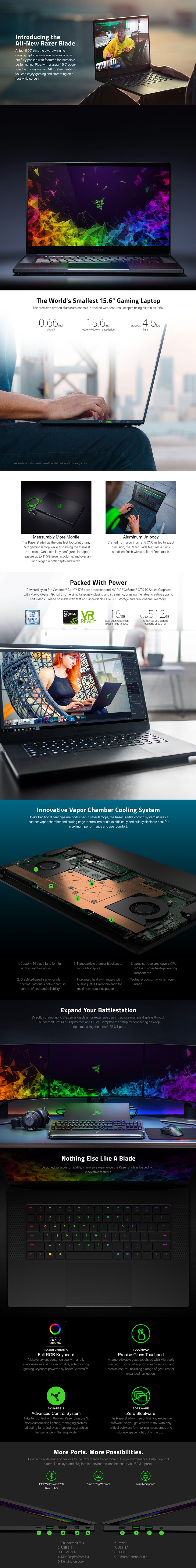 Razer Blade Stealth 13.3" FHD Gaming Notebook i7-8565U 16GB 256GB MX150 Win10 - Desktop Overview 1